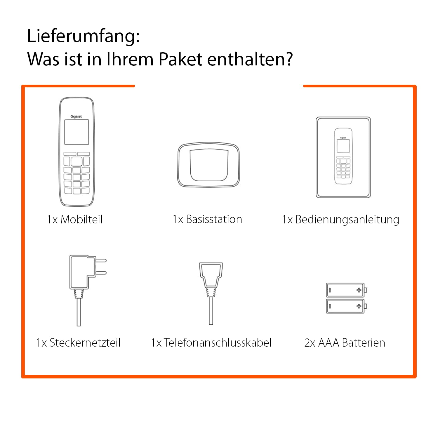Gigaset E290 - Schnurloses Senioren-Telefon ohne Anrufbeantworter mit großen Tasten - Zielwahltasten für wichtige Nummern, Verstärker-Funktion für extra lautes Hören, schwarz [Deutsche Version] 6