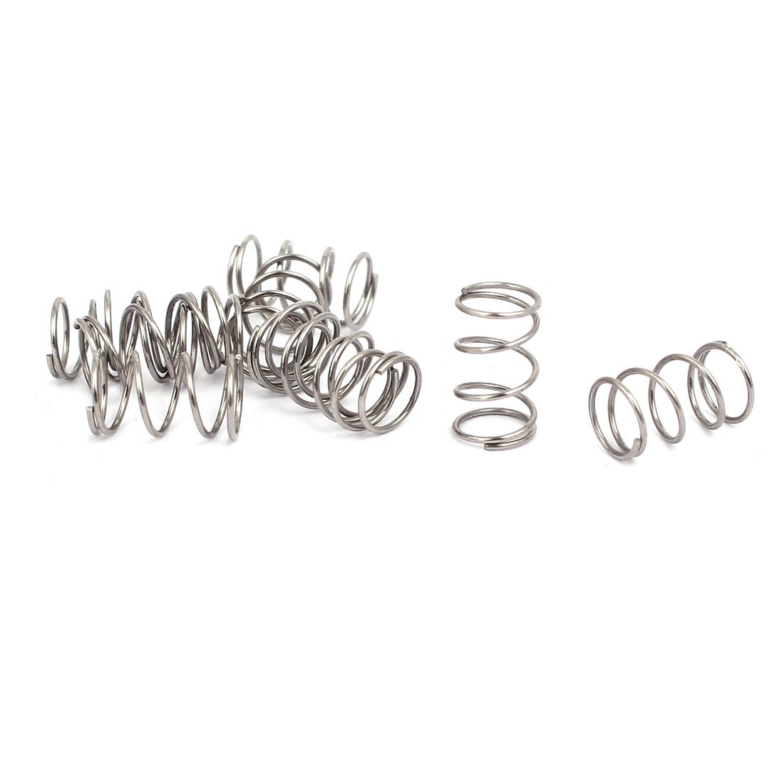 sourcingmap 0.5mmx6mmx10mm 304 Stainless Steel Compression Springs Silver Tone 10pcs