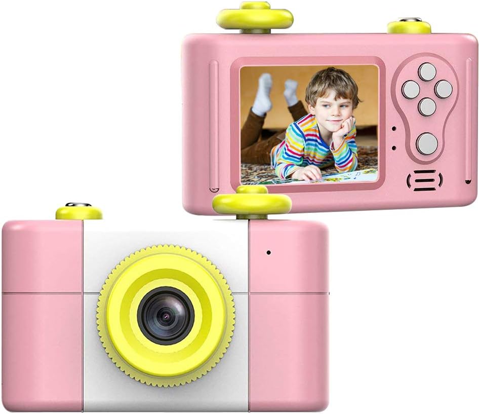 Anti-Fall Kids Camera Toys for Gifts, Shock-Proof Rechargeable Cute Mini HD 5.0mp 4X Digital Camera for Girls Dust-Proof Children Digital Video Camera with Photo Frame Preschool Camera Toys