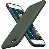 Miracase Silicone for iPhone SE 2022/SE 2020/7/8 Case,Dark Green | Ultra Slim Cover with Screen Protector, Soft Microfiber Lining, Multi-Color Premium Silicone Shockproof Phone Case