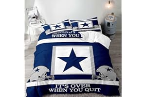 LUVIVIHOME VIVIHOME 2PCS American Football Duvet Cover Set, Twin Bedding Sets, Sports Bedding, Navy Blue Comforter Cover, Modern Bedroom Decor for Men Boyfriend Husband Boys, Inspirational Gifts, 1 Pillow Sham
