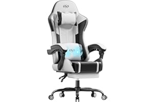 HLDIRECT Gaming Chair, Video Game Chair with Pocket Spring Cushion, Ergonomic Computer Chair for Adults with Headrest and Mas