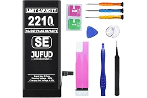 2210mAh Upgraded High Capacity Battery Compatible with iPhone SE 2016 with Repair Kit - 0 Cycle Li-Polymer Replacement for A1