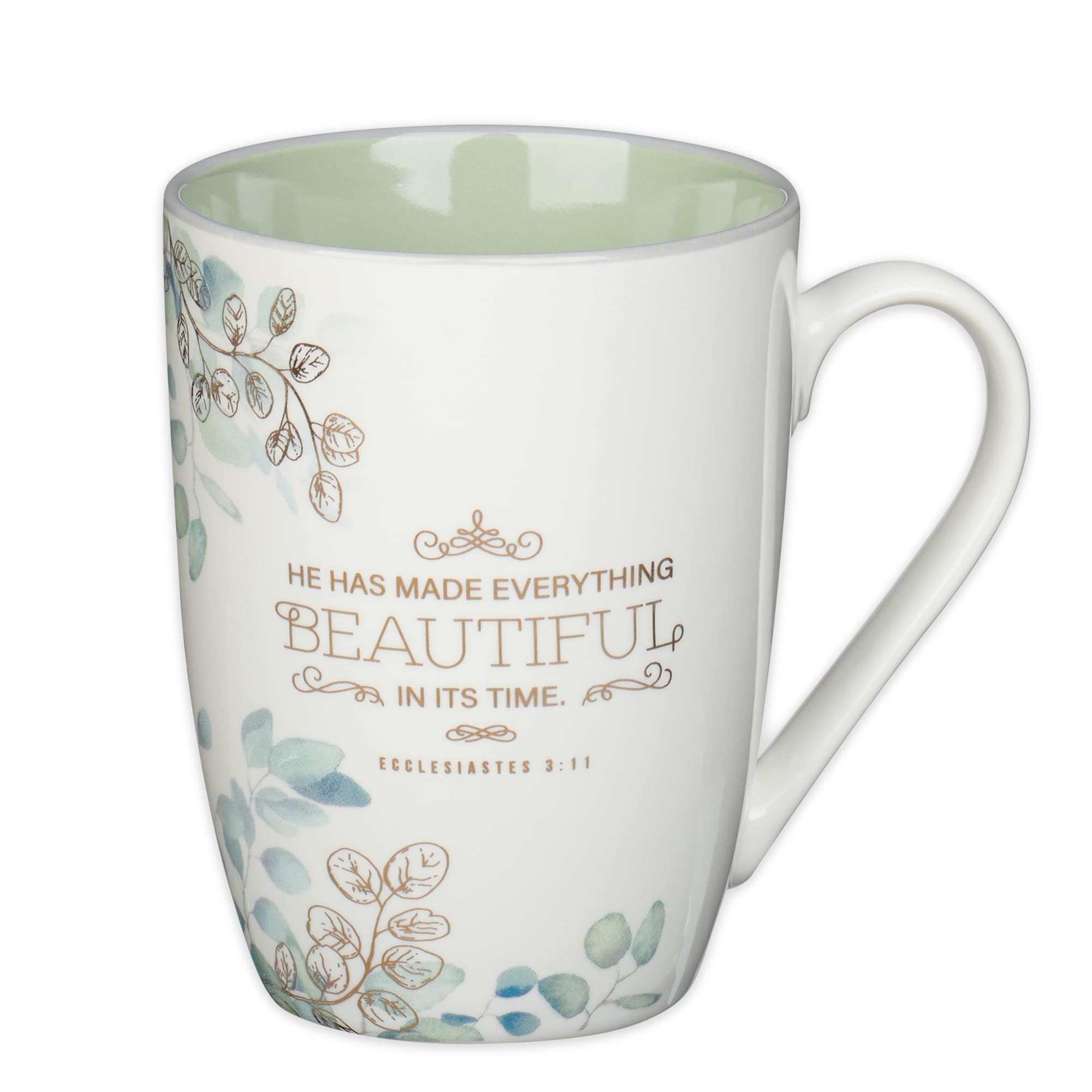 Photo 1 of Christian Art Gifts Ceramic Encouraging Coffee and Tea Mug for Women: Made Everything Beautiful - Ecclesiastes 3:11 Inspiration Bible Verse for Hot and Cold Beverages, White and Sage Green, 12 oz.