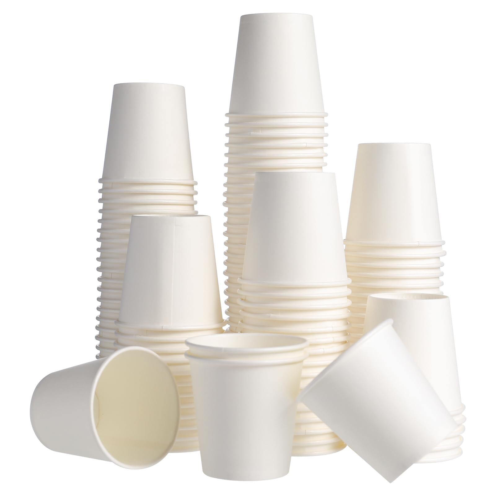 FRIUSATE 150 Pcs Disposable Small Paper Cups Mouthwash Cup 2.5 OZ White Paper Cups for Coffee Water Tea Juice Beer