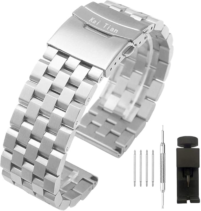 Kai Tian Brushed Stainless Steel Watch Band Strap 18mm/20mm
