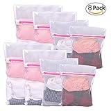 Yazer 8-Pack Premium Laundry Bags for Lingerie,Laundry,Blouse,Hosiery,Stocking,Underwear,Washing Bags with Premium Zipper