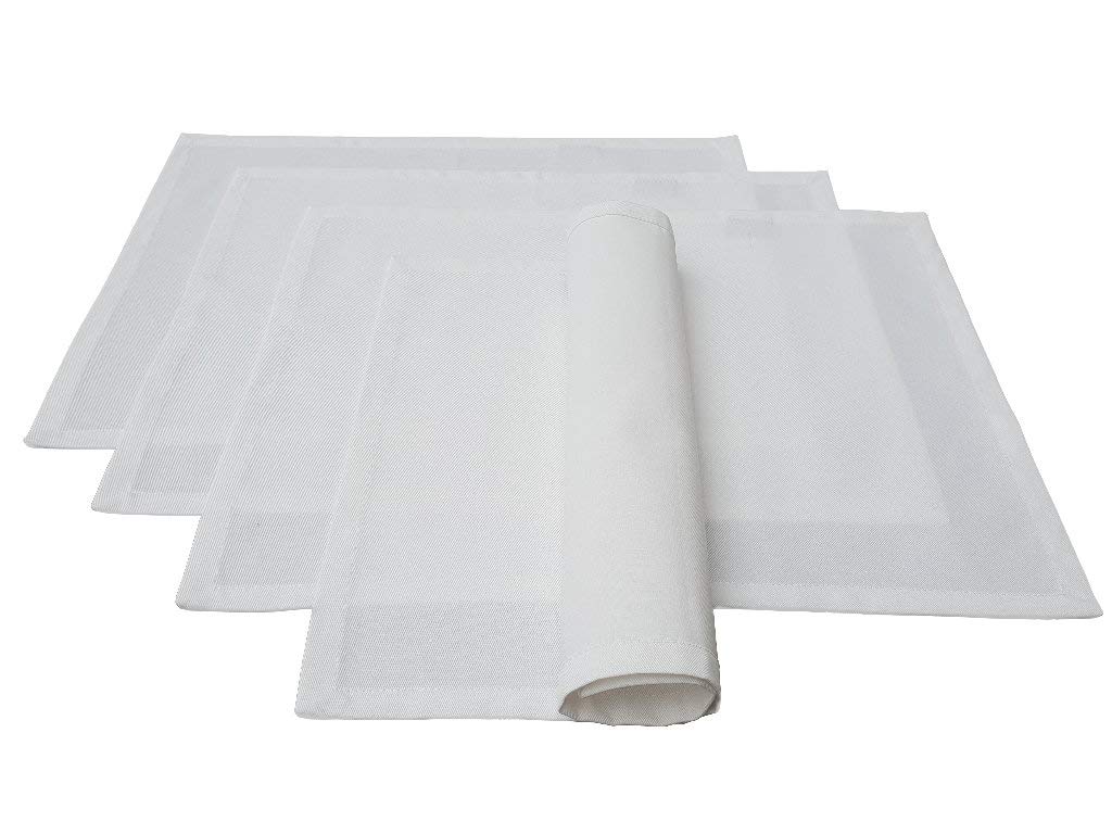 Lemos Home Place Mat Set of 4 Approx. 46 x 36 cm Cotton Many Colours (White)