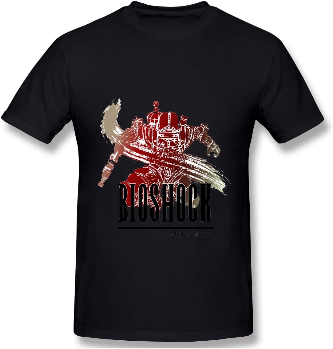 YourYarm Bioshock Men's Crewneck Basic Short Sleeve T-Shirt Cotton Casual Tops