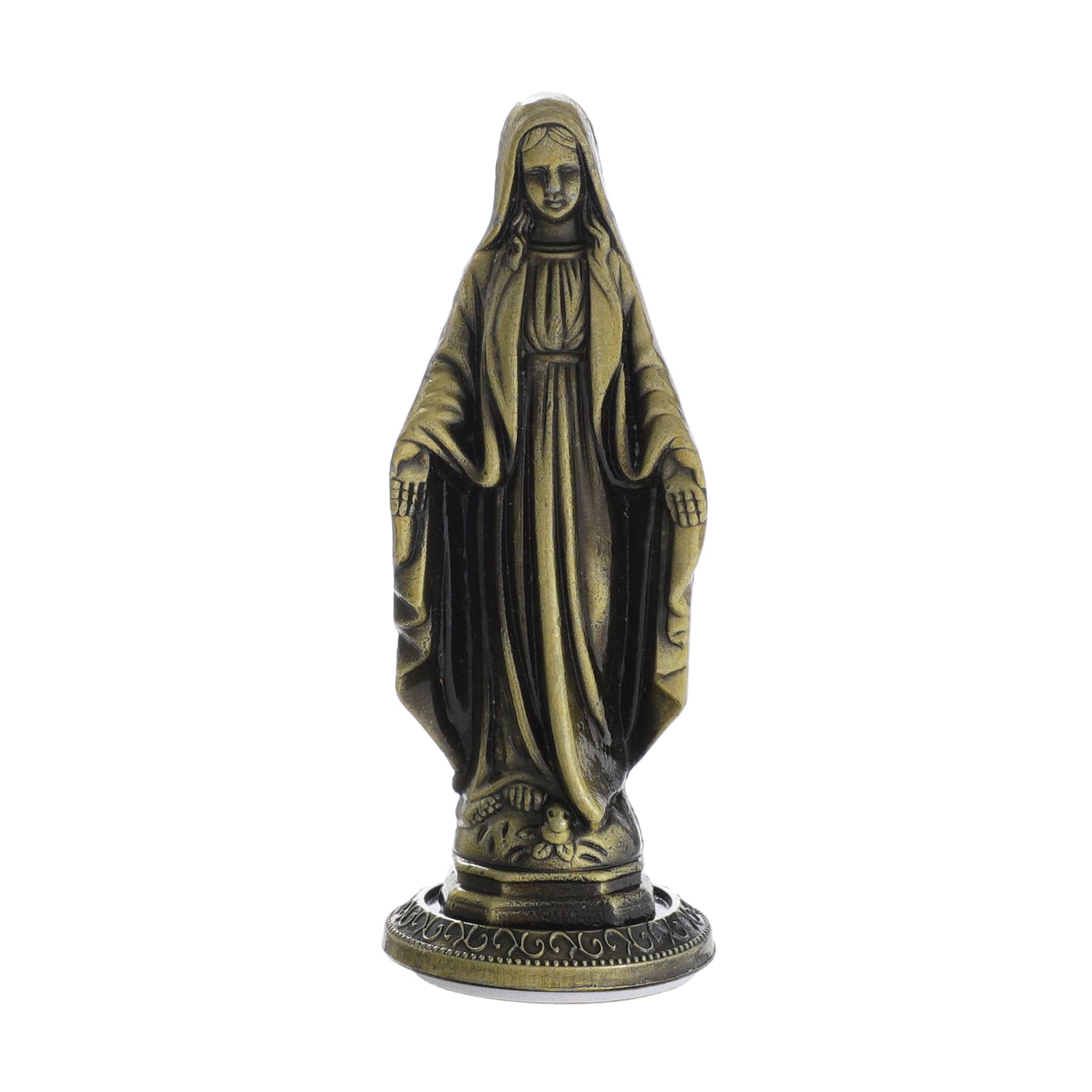 KOMI Virgin Mary Statue,Catholic Gift Blessed Mother Statues for Car Home Office Table Decor, Car Dashboard Decorations Bless Driving Safety Gift for New and Old Driver