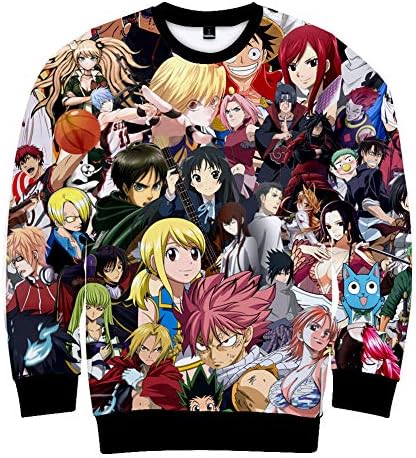 Fashco Cartoon Anime Fairy Tail Digital Print top 3D Round Neck Sweater