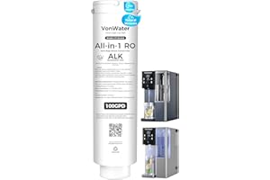 VonWater CT100-ALK Replacement Filter | 𝐀𝐥𝐤𝐚𝐥𝐢𝐧𝐞 pH+ RO Filter Cartridge for CT910/C5/CT91G Series | 100GPD 12-24 Months | NSF/ANSI372,42,58,53 Certified, Reduce TDS PFAS (CT100-ALK)
