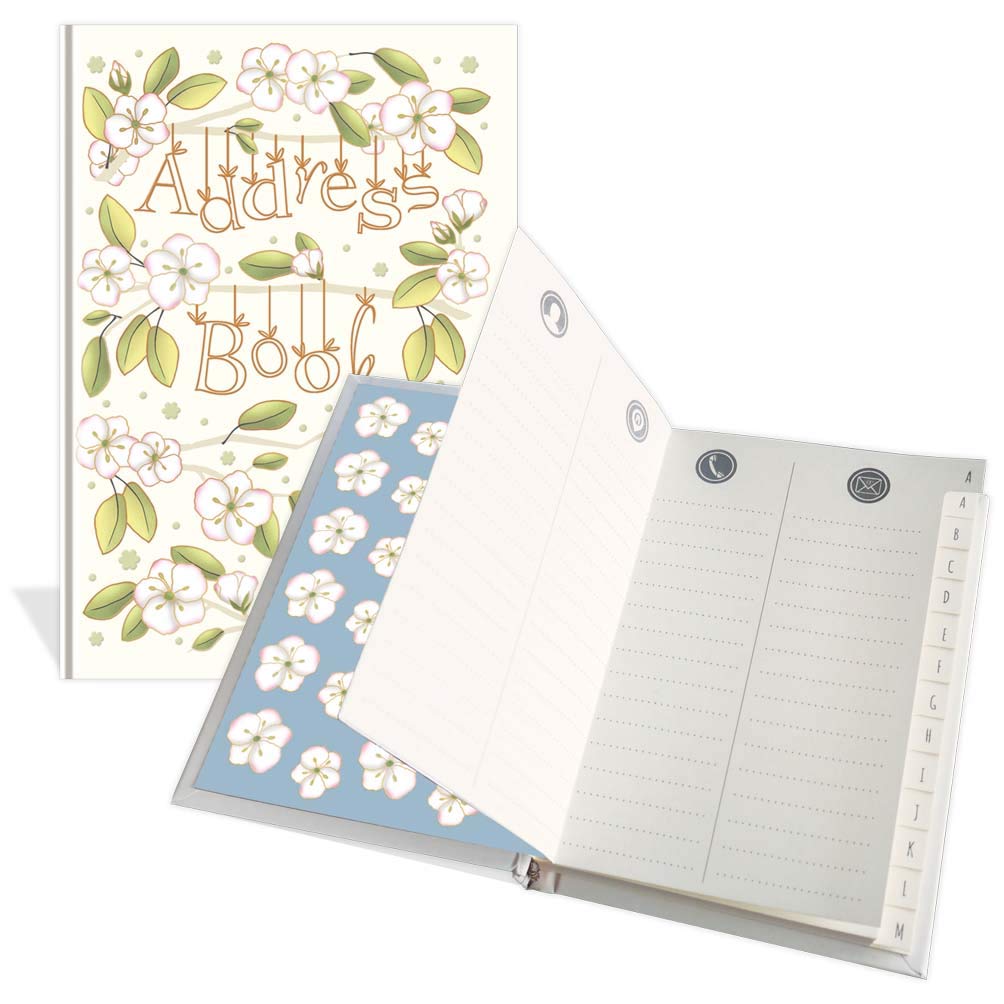 Quire Collections Luxury Pocket Address Book - Anemone Design- 104 Pages - Size 91mm x 130mm