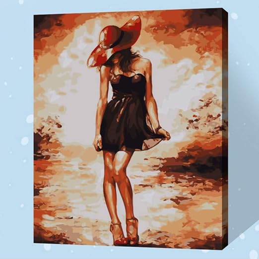Pmhhc Frameless Digitale Malerei Nach Anzahl Meer Madchen Strand Acrylfarbe Abstrakt Moderne Wandkunst Leinwand Gemalde Fur Wohnkultur Amazon De Kuche Haushalt