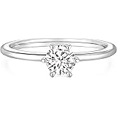 TIGRADE 1.5mm Eternity Ring Round Cut Cubic Zirconia Anniversary Ring Minimalist High Polished Promise Ring for Women Size 3-11