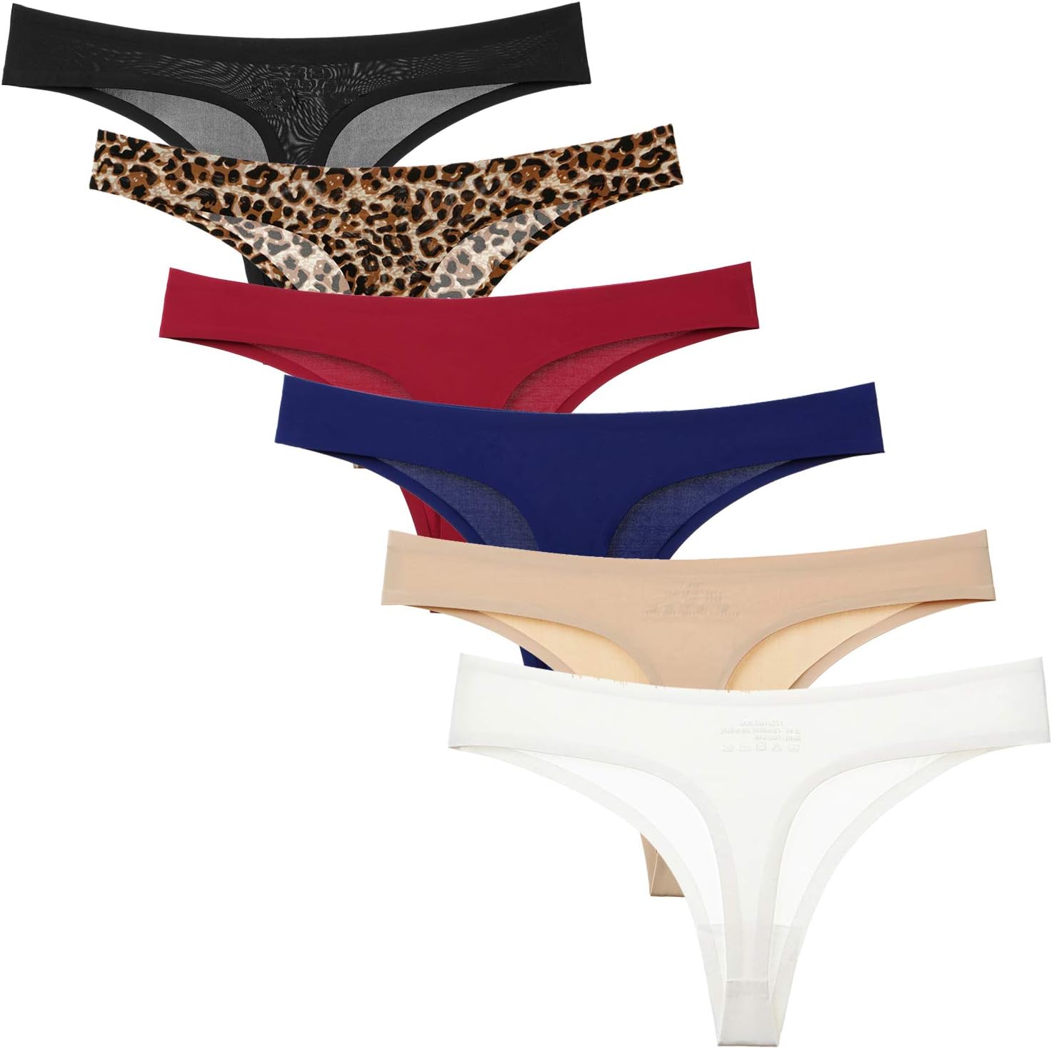 Women Breathable Thongs,High-Stretch Ultra-Silky G Strings,Low Rise Seamless Panties,Multipacks