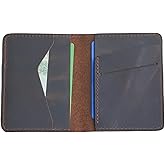 Handmade Distressed Men's Minimalist Leather Wallet Card Holder Wallets for Gifts Brown Flower | Handmade, Distressed, Minimalist, Wallets, for Gifts, Flower