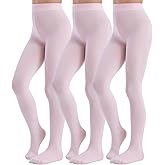 MANZI 3 Pairs Girls Tights Footed Toddler Dance Tights Kids Ballet Stockings Ultra Soft