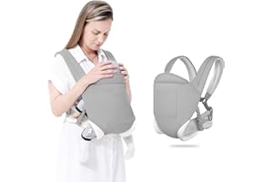 MIAO PAW Baby Sling Carrier - Newborn to Toddler, Breathable Carrier with Adjustable Infant Hip Seat, Nursing Sling Wrap Carries 7-45 Lbs, Light Grey