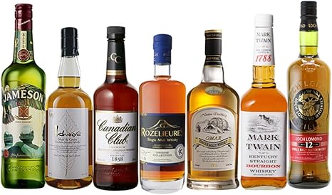 Amazon Co Jp 世界７大ウイスキーセット 7本 スコッチ アイリッシュ アメリカン カナディアン ジャパニーズ フランス 台湾 食品 飲料 お酒