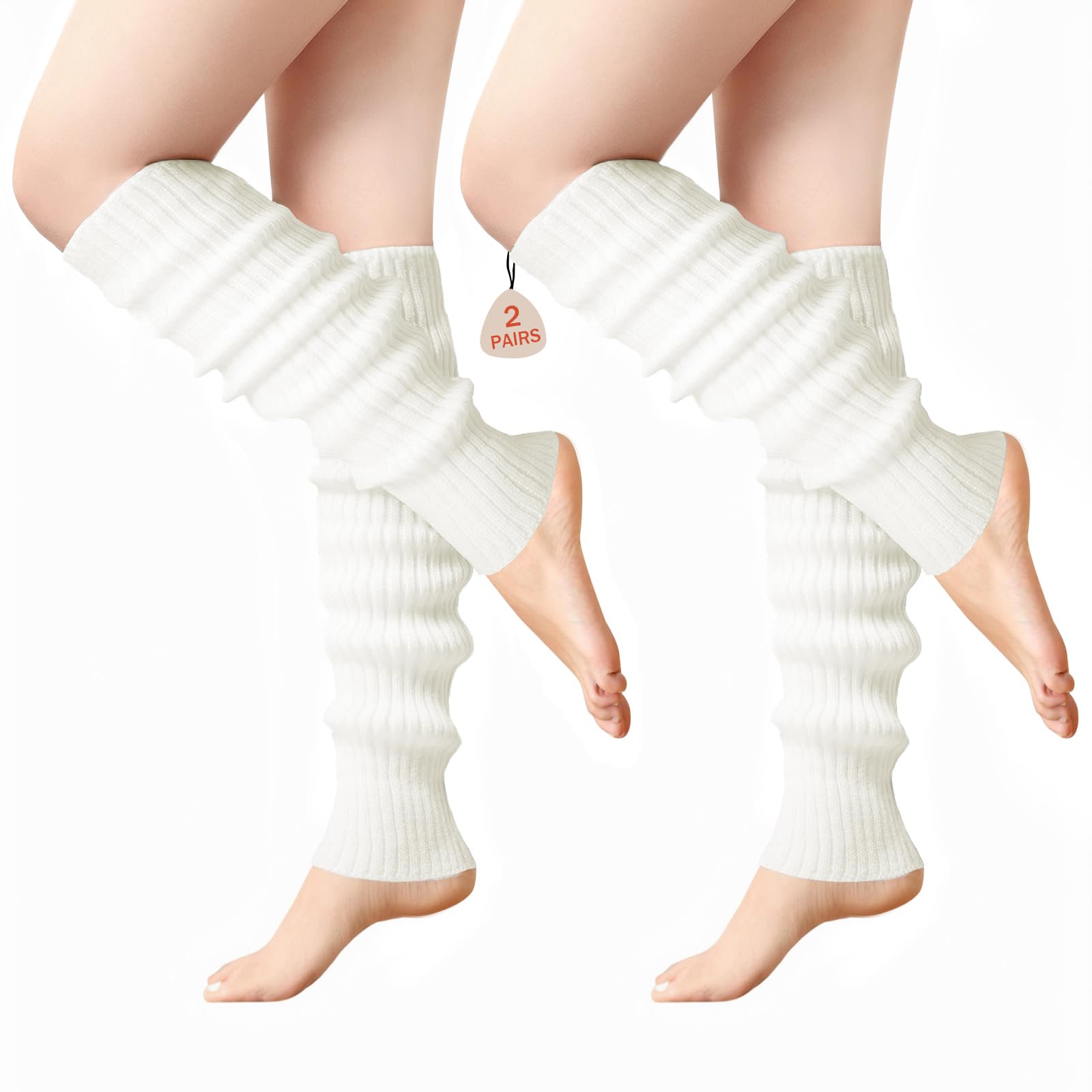 Photo 1 of Buauty Leg Warmers for Women 80s 90s Outfit Fashion Neon Ribbed Leg Socks Fashion Y2k Neon Accessories Sports Yoga (2 Pairs)