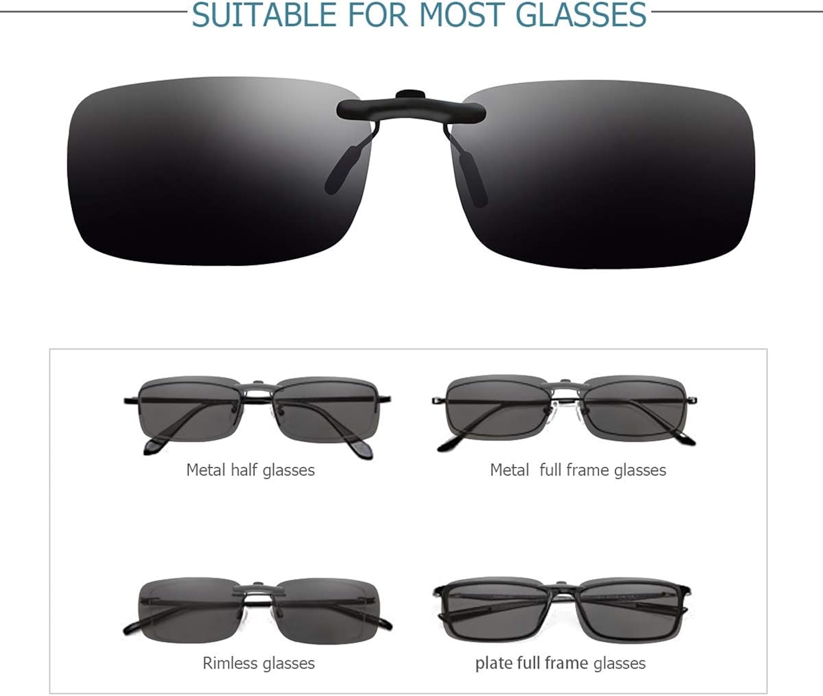 Goiteia Polarized Clip On Sunglasses Over Prescription Glasses Men Women,Compact Fit,Non-Flip Up, Black Cat3 Lens - Image 4