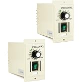QWORK AC 110V 400W Knob Motor Speed Controller, 2 Pack DC 0-90V Variable Adjustable Speed Regulator for 90V DC Motors