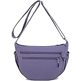 Trendy Small Crescent Bag Nylon Crossbody Bags for Women Lightweight Hobo Luna Bag Multi-Pocket Shoulder Crossbody Purses