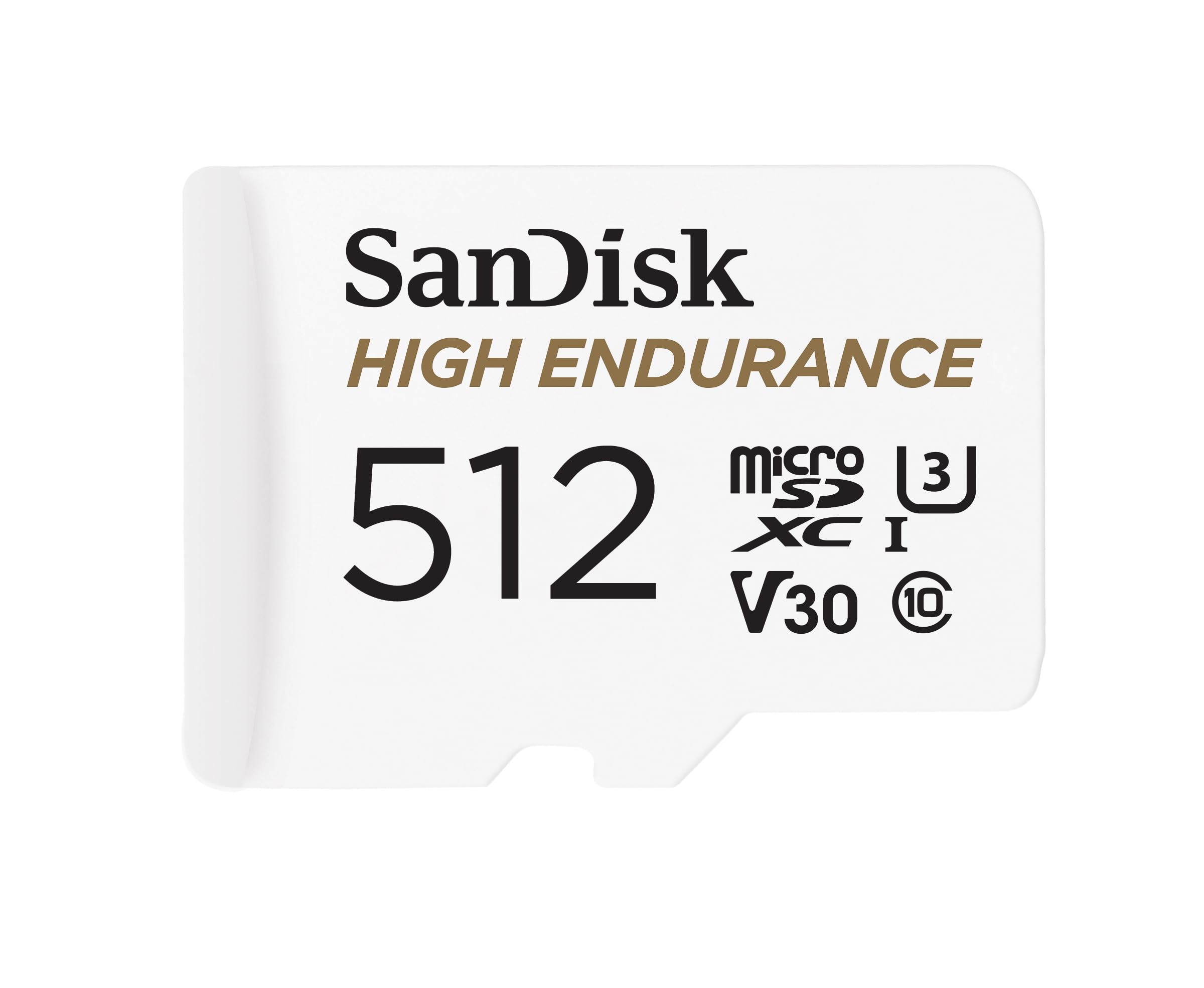 SanDisk High Endurance video monitoring 512GB microSDXC card + SD Adapter, up to 100MB/s, Class 10, U3, V30