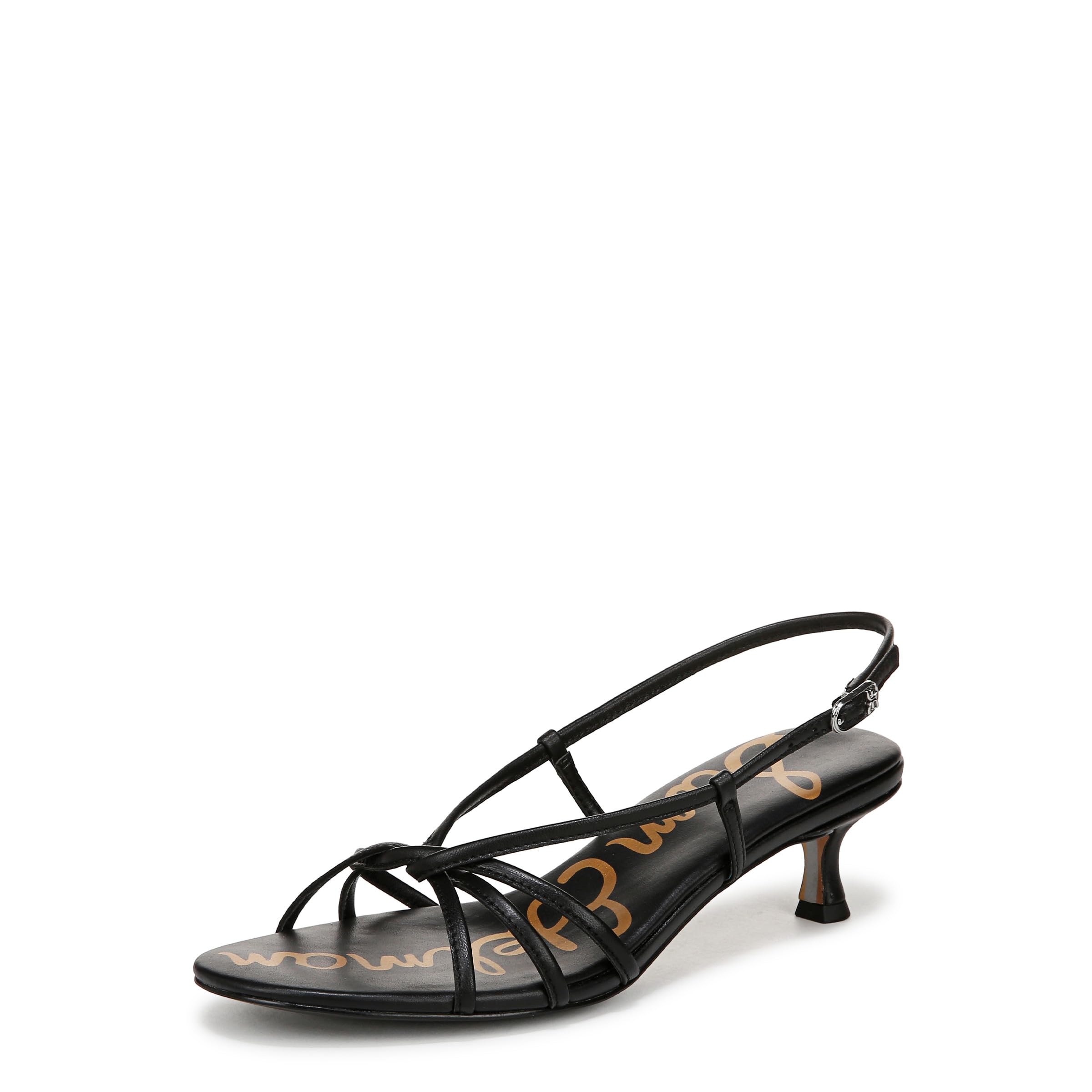 Sam Edelman Women’s Cressa Heeled Sandal, Black Leather, 7.5