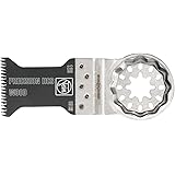 FeinStarlock E-Cut Precision Saw Blade - Precision Cutting for Wood, Drywall & Soft Plastics, Double-Row Japanese Teeth, Narrow Waisted, 1-3/8" Width, 2" Length - 63502126260