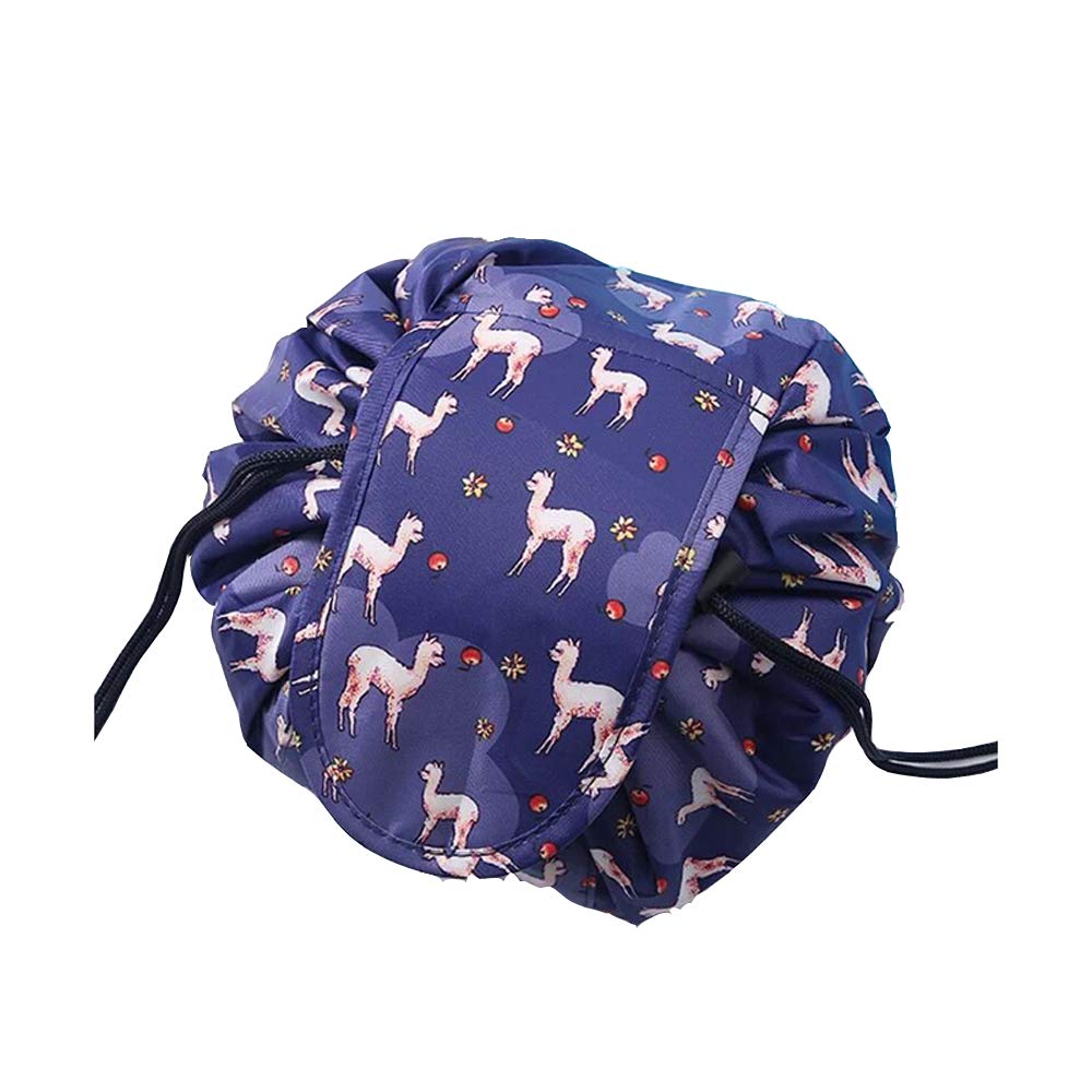Lazy Drawstring Make-Up Bag Portable Travel Make Up Bag Storage Bag Various Styles (Alpaca)