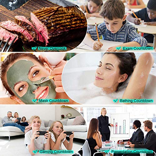 Kitchen Timer, Cbiumpro 2 Pack Digital Kitchen Timer Loud Alarm Countdown Timer for Cooking, Bathing, Gaming, Kids, Teacher - Battery Included