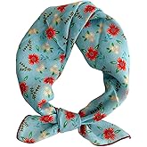 Pemilosci Cotton-Blend Bandana, Head Scarf, Headband, Head wrap, Hair Neck Scarf for Women 22 x 22 inch
