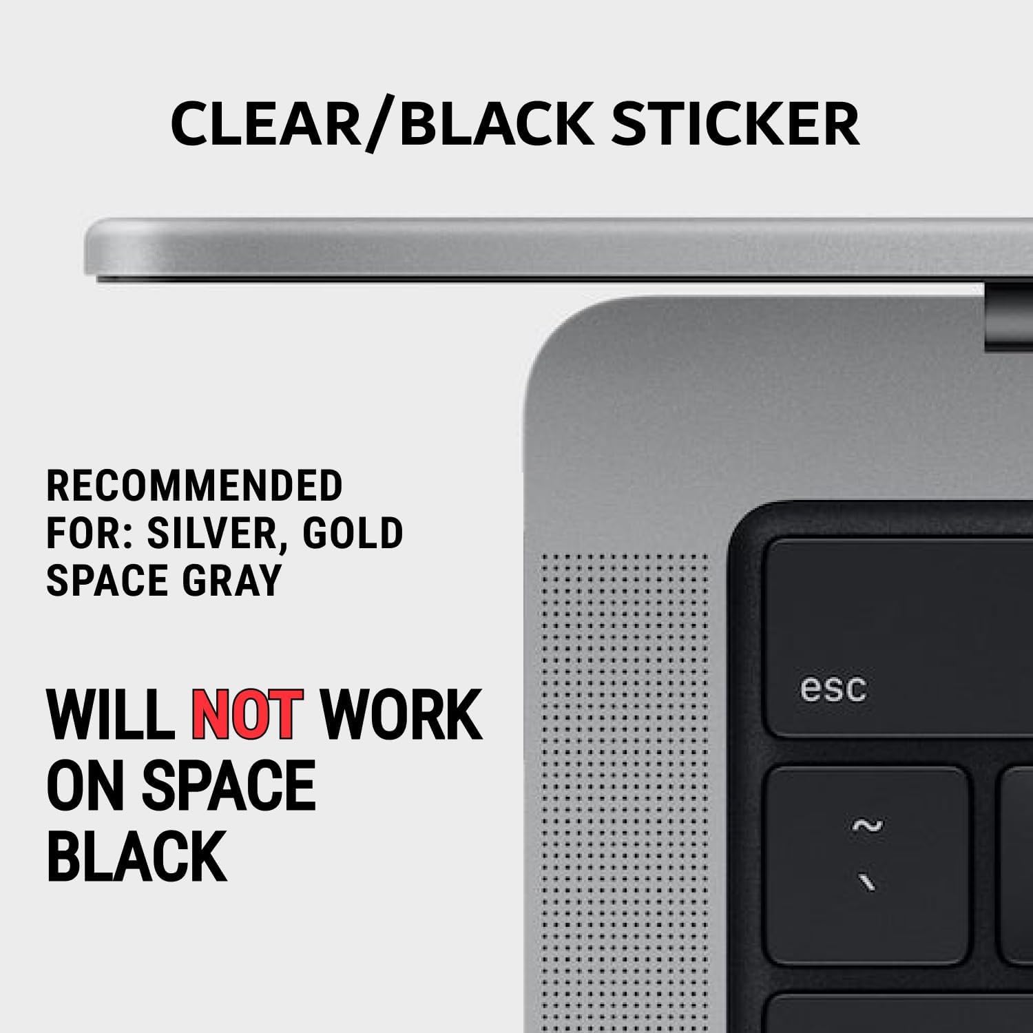 SYNERLOGIC Mac OS (Ventura/Monterey/Big Sur/Catalina/Mojave) Keyboard Shortcuts, No-residue Clear Vinyl Sticker, Compatible with 13-16-inch MacBook Air and Pro