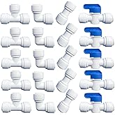 20 pcs Water Push to Connect Quick Connect Fittings 3/8" Tube OD for RO Water Reverse Osmosis System Water Tube Fitting (Ball