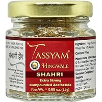 Tassyam Hingwale Extra Strong Asafetida 0.88 oz(25g) Shahri Hing | Hand Pounded & Natural | Onion Garlic Substitute