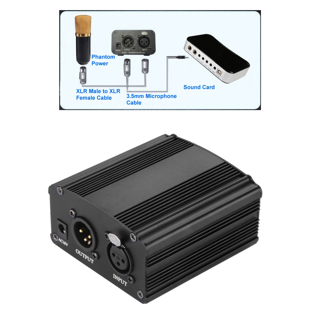 [MIC] BM800 Condenser Microphone + Phantom Power + NB35 Stand + More