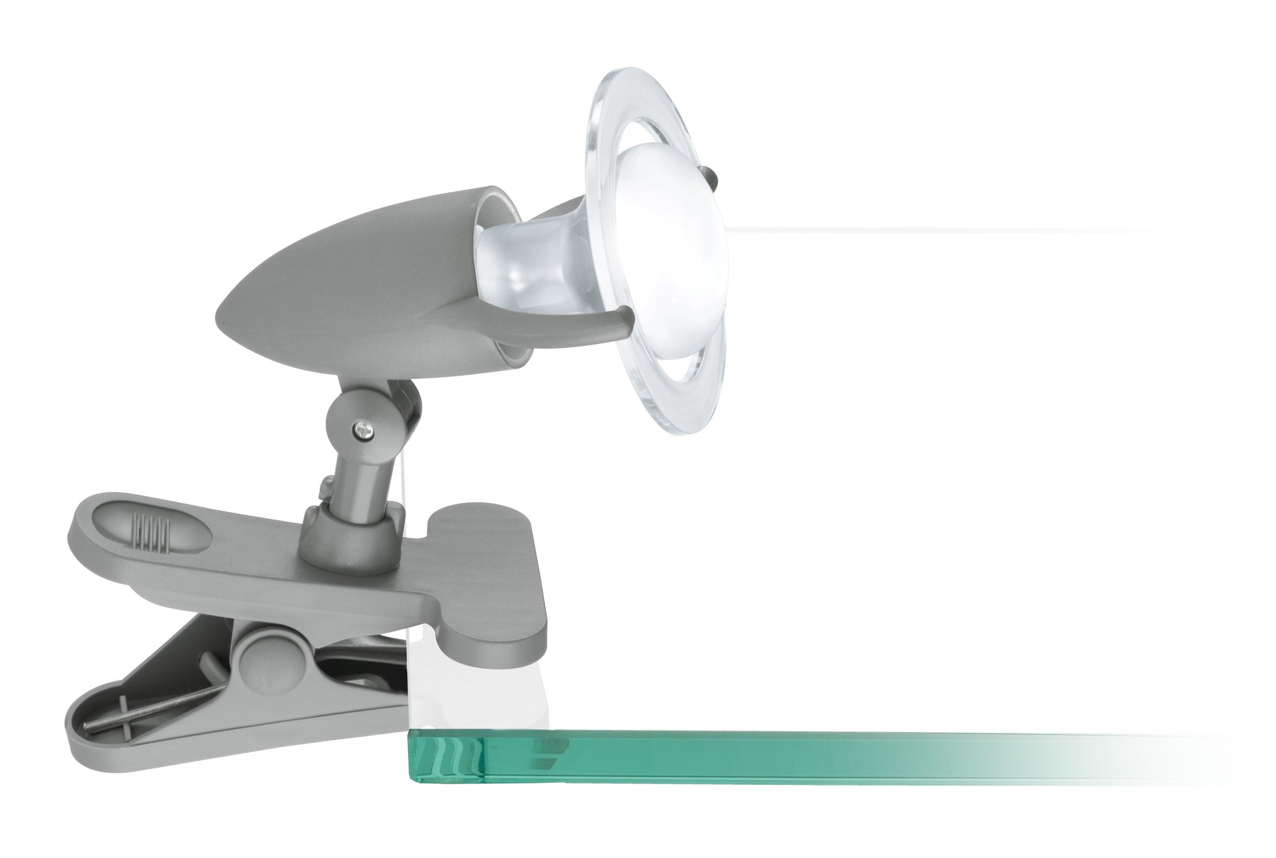 Eglo Clip on Reading Light Lydia, clamp lamp for Bed and Desk, spot Light Made of Silver Metal and Plastic, Lighting Clip with E14 Socket