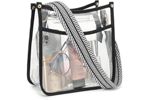 LOXOMU Clear Crossbody Bag Stadium Approved - Clear Purses for Women with Adjustable Strap Clear Shoulder Bag for Concerts