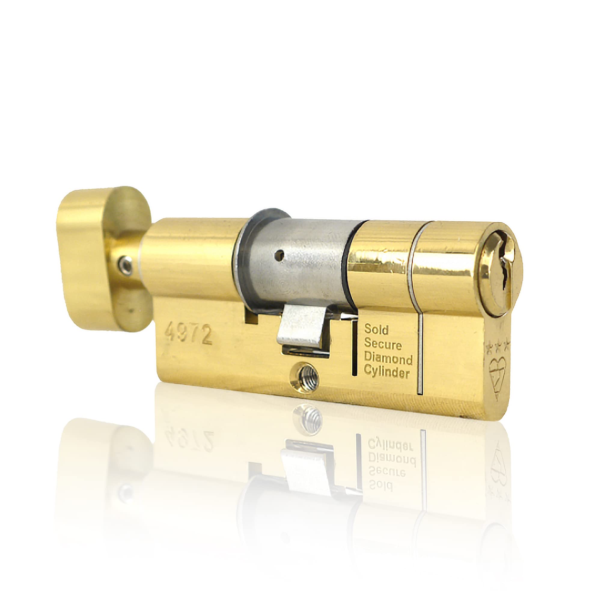 UAP Thumb Turn Euro Cylinder Lock - 3* Kitemarked Euro Cylinder - Door Barrel Lock with 5 Keys Suitable for All Doors - Anti-Snap, Bump, Drill (70mm 35/35) (Brass)