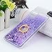 Compatible for iPhone 7/8 / SE 2020 / SE 2022 Case, Flowing Liquid Floating Bling Glitter Kickstand Cover Shell PC Back 360 Rotating Ring Holder Shockproof TPU Frame Protective Skin - Purple