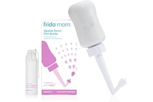 Frida Mom Upside Down Peri Bottle Sprayer, Perineal Care & Postpartum Recovery, Portable Travel Bidet & Perineal Cleanser with Travel Bag, Postpartum Essential, Gray
