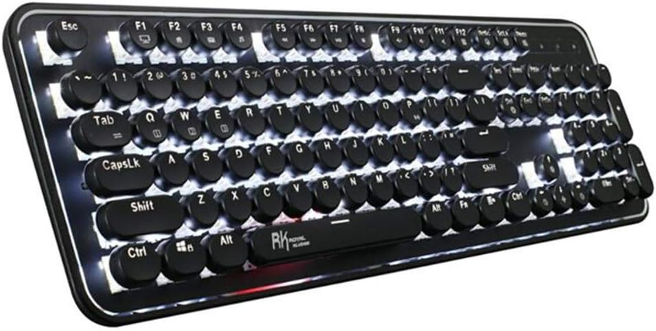 Linbing123 British Gaming Keyboard, Mechanical Keyboard Bluetooth Keyboard with LED Backlight Panel 1850 Mah Battery Waterproof Metal USB Keyboard Typist And Applicable Game