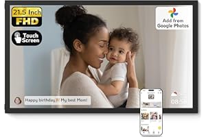 NexFoto 21.5 Inch Touchscreen Large Digital Picture Frame 64GB, WiFi Digital Photo Frame, Add Photos from Google Photos, Share Videos via App/USB/Micro SD, for Christmas/Mom/Grandparents, Black