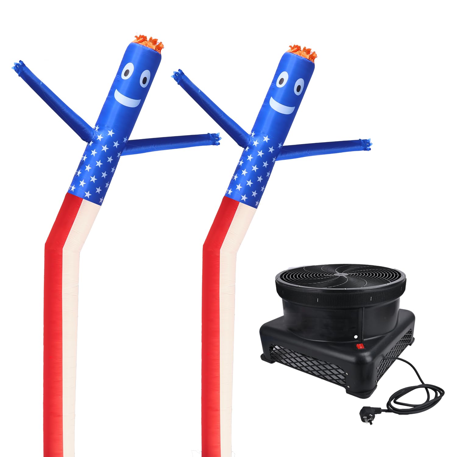 Photo 1 of 20FT Inflatable Waving Tube Man Set,with 1pc Blower & 2pc Air Sky Puppet Dancer Dancing for Mall Opening,Amusement Park,Outdoor Decoration Advertising Tool (US-Flag & US-Flag)