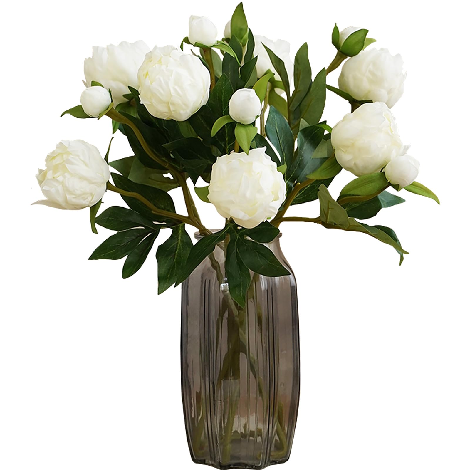 Photo 1 of IPOPU White Peonies Artificial Flowers 8pcs Peony Silk Flowers Fake White Flowers for Wedding Centerpieces for Tables Centerpieces Bridal Shower Party Decorations (White)