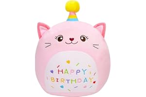 LICSOR Cat Plush Toy 12 Inch Cute Unicorn Cat Birthday Stuffed Animal Soft Cat Plushies Pillow Pink Doll Gifts for Kid Toddlers Home Room Decoration (Cat Plush)