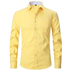 ATOFY Men's French Cuff Dress Shirt Slim Fit Formal
