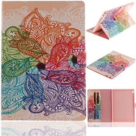 Find box Lenovo Tab 4 10 X 304F Case, Magnetic Closure Silicone PU Wallet Flip Folio Full body Protective Case Cover with Card Slots Shell Stand Case for Lenovo Tab 4 10 X 304F Colorful Flower